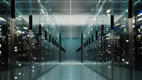 Data processing and storage center, server room.